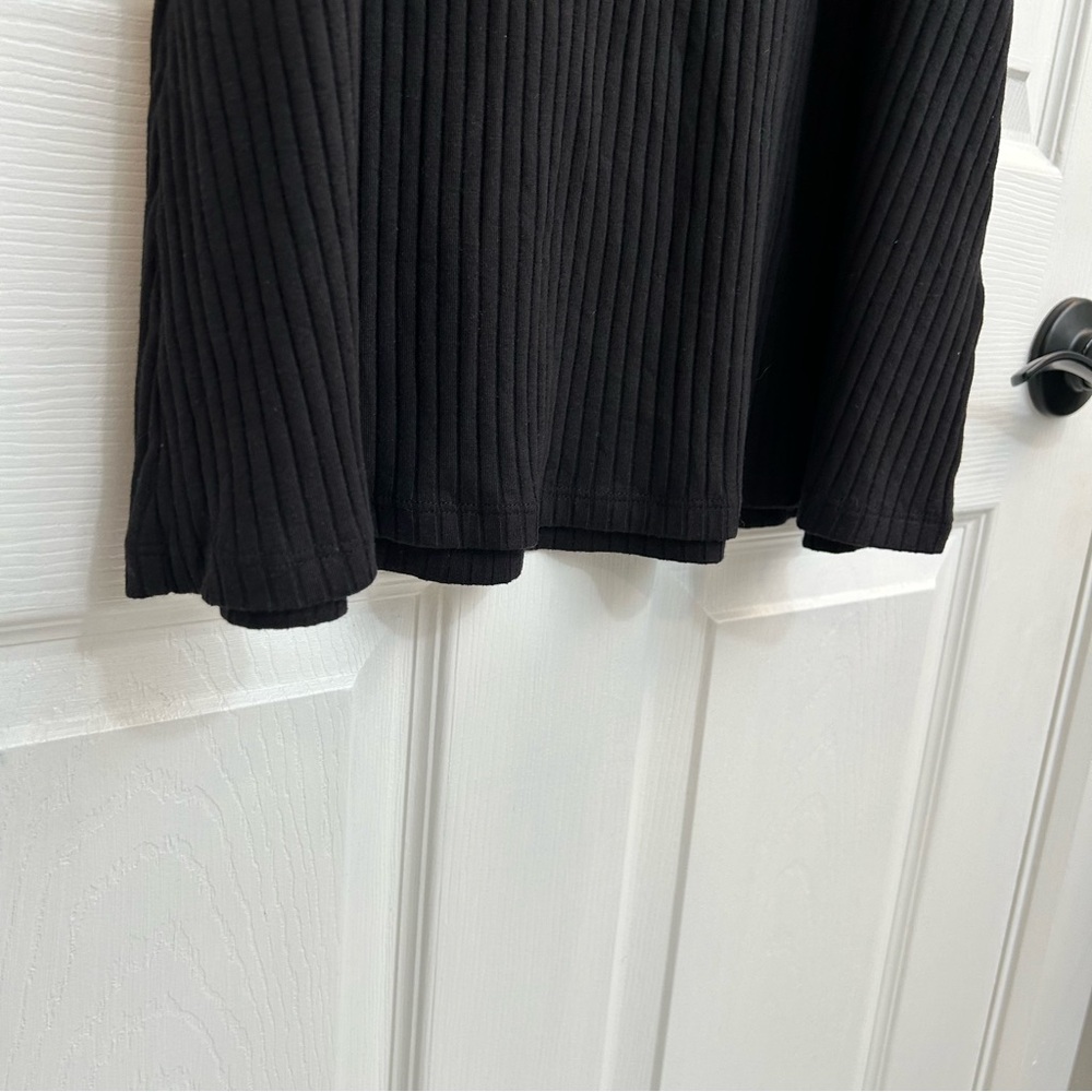 Divided Black Ribbed Dress - Picture 2 of 12